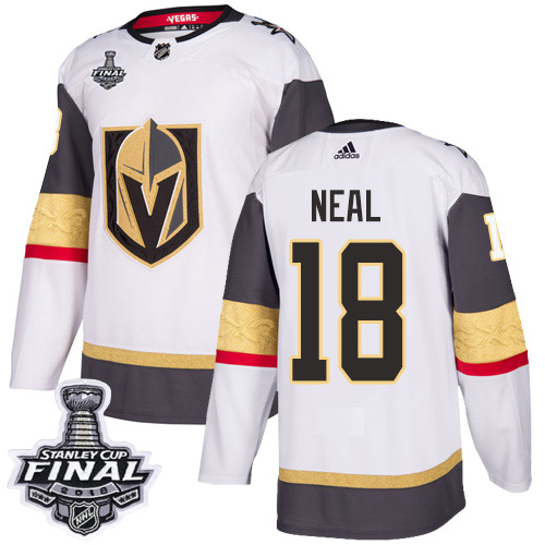 Adidas Golden Knights #18 James Neal White Road Authentic 2018 Stanley Cup Final Stitched Youth NHL Jersey